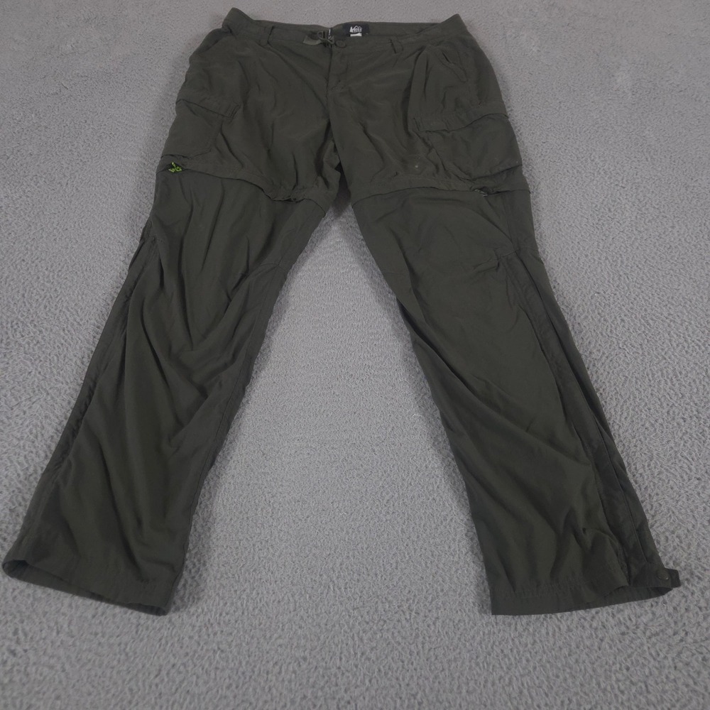 REI Co-op Pants Womens 14 Green Sahara Convertible Straight Leg Nylon‎ Stretch